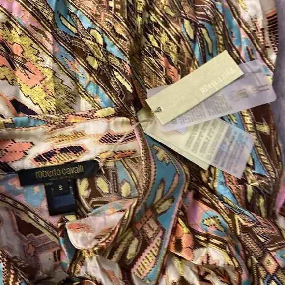NWT Roberto Cavalli 100% silk blouse, S - Picture 12 of 14